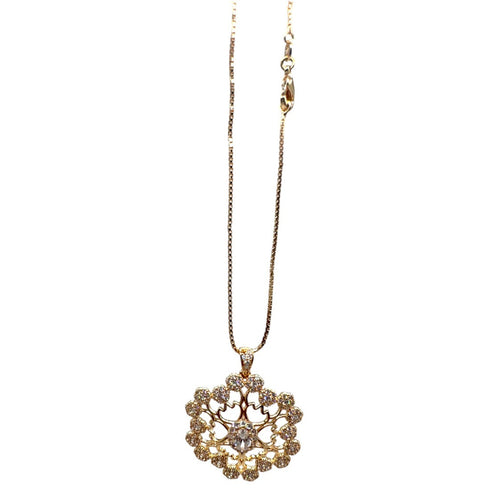 Floral Elegance Gold Necklace - D146 - 2